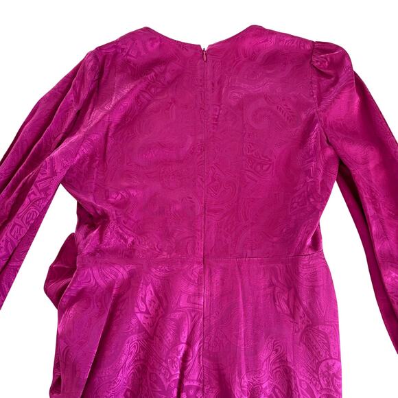 Veronica Beard Weiss Magenta Pink Wrap Silk Blend Jacquard Midi Dress Size 6 NWT - Picture 11 of 12